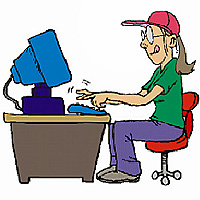 Illustration of Student at the Computer