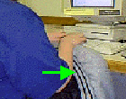 Jacket used as padded armrest